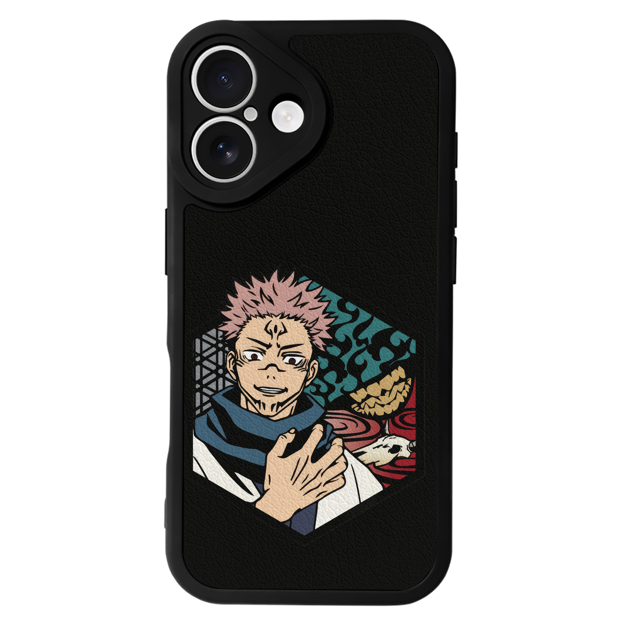 （画像用） 呪術廻戦 Jujutsu Kaisen 【iPhone 16シリーズ対応】シリコンスマホケース（レザー調） 材質：シリコン